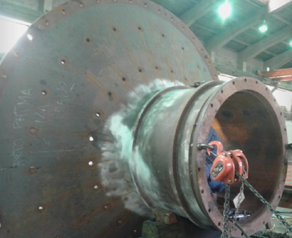 STITCHING OF SMELTING FURNACE CASING AND GEAR
